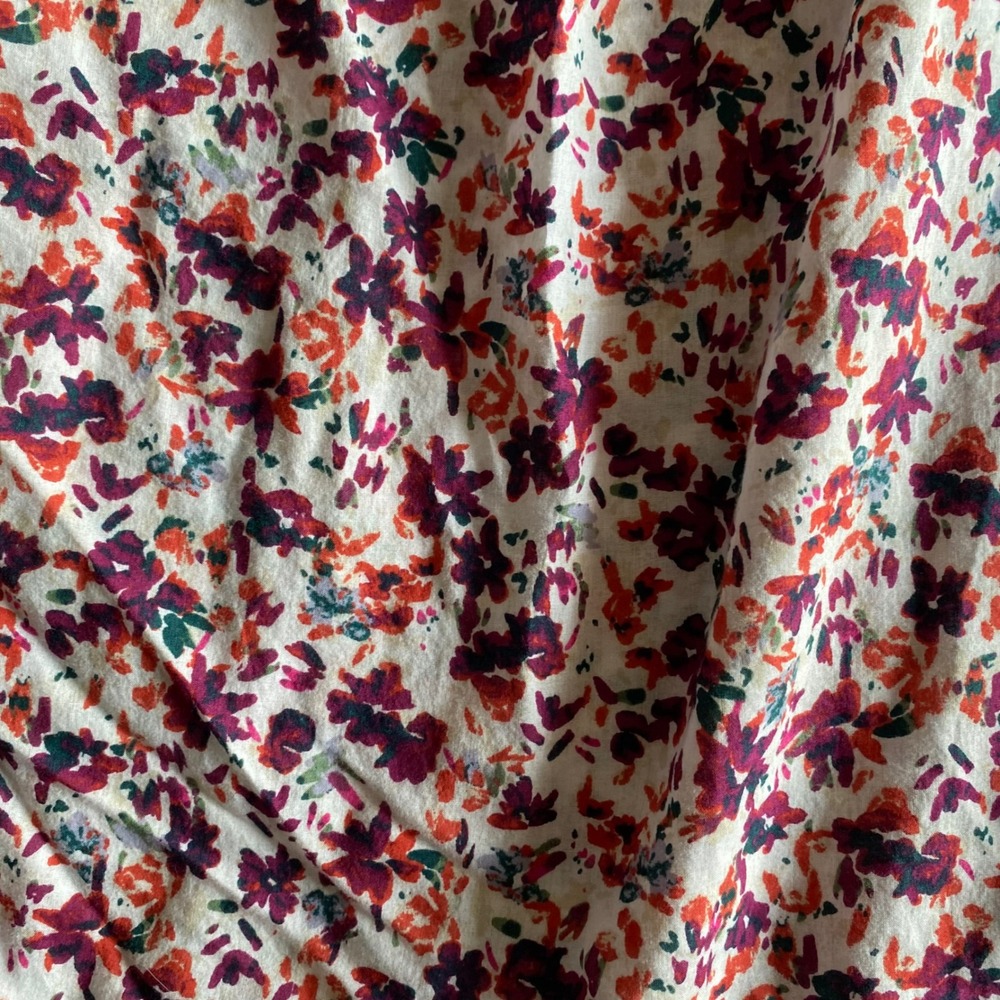 Eddie Bauer Large White Floral Tank Top Cotton Lightweight Spring Summer Buttons - Picture 5 of 10